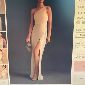 BHLDN Dylan Satin Maxi Bridesmaid Dress - Champagne